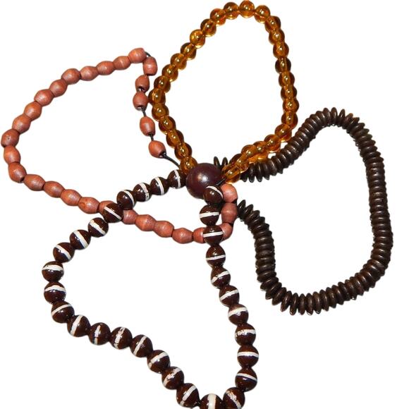 Vintage Tribal Wooden Seeds, Beads Necklace & Bracelet Jewelry Set - Picture 7 of 11